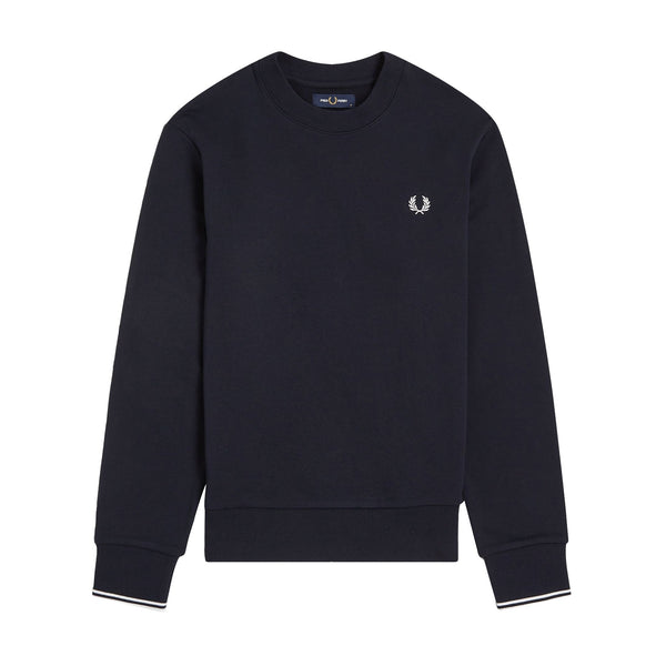 FRED PERRY Felpa girocollo Felpa Uomo con polsini a righe Blu bianco - Francavilla Moda