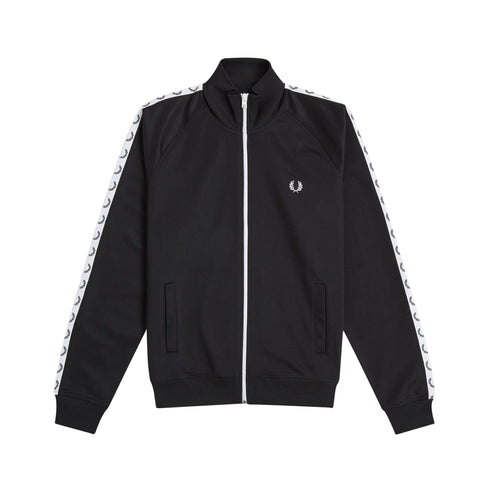Fred Perry Felpa con zip Felpa Uomo con zip e fettuccia logata Nero bianco - Francavilla Moda