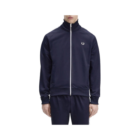 Fred Perry Felpa con zip Felpa Uomo con zip e fettuccia logata Blu A24 - FRED PERRYJ4620 - 885 - XXL - Francavilla Moda