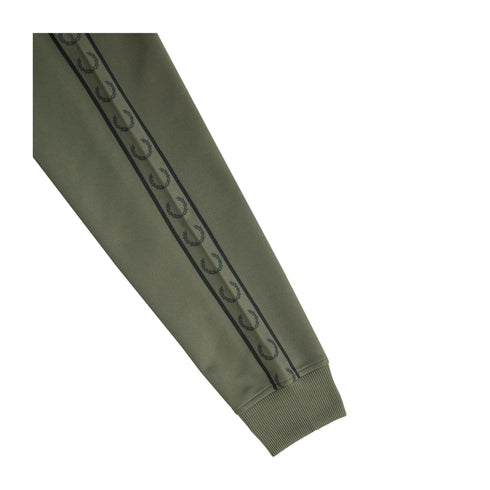 FRED PERRY Felpa con zip Felpa Uomo Contrast Tape Verde A24 - FRED PERRYJ5557 - W49 - M - Francavilla Moda