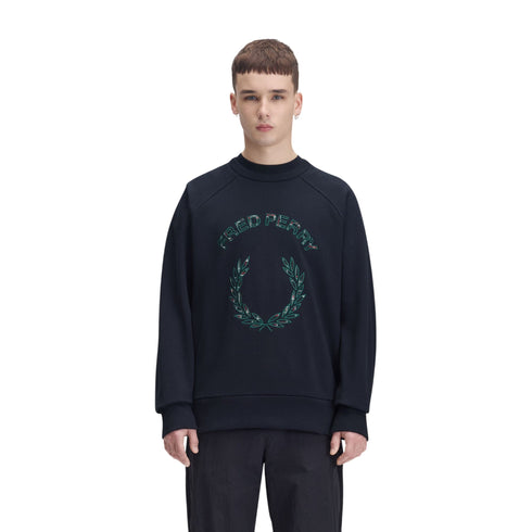 Fred Perry Felpa girocollo Felpa Uomo logo tartan frontale S A26-FRED PERRYM3652-608-S - Francavilla Moda