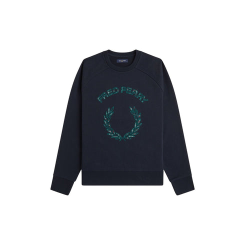 Fred Perry Felpa girocollo Felpa Uomo logo tartan frontale S A26-FRED PERRYM3652-608-S - Francavilla Moda