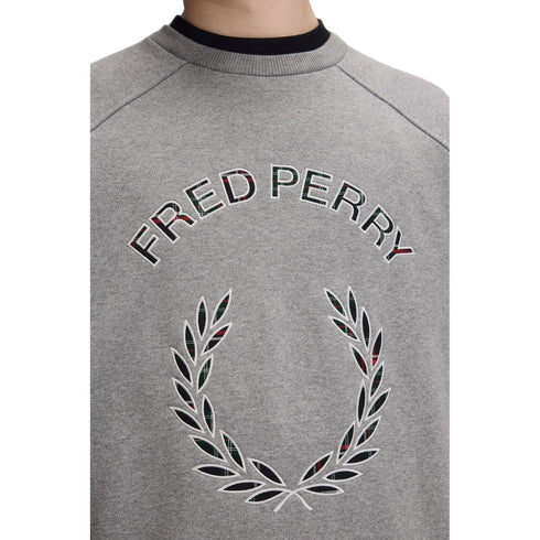 Fred Perry Felpa girocollo Felpa Uomo logo tartan frontale S - Francavilla Moda