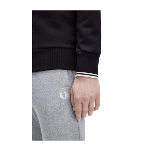 FRED PERRY Felpa con zip Felpa Uomo mezza zip con logo Nero - Francavilla Moda