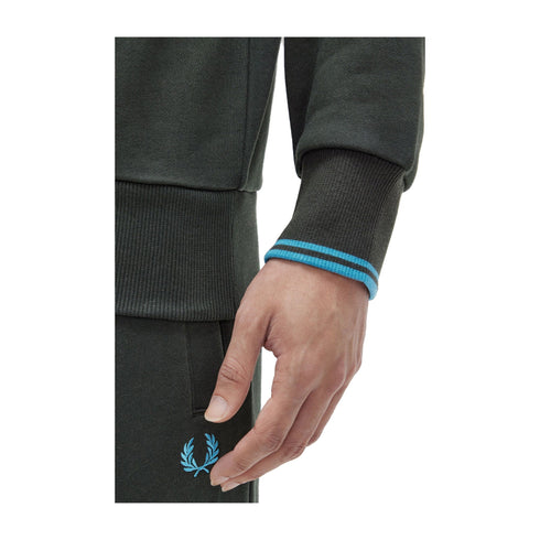 FRED PERRY Felpa con zip Felpa Uomo mezza zip con logo Botanical A24 - FRED PERRYM3574 - W64 - S - Francavilla Moda