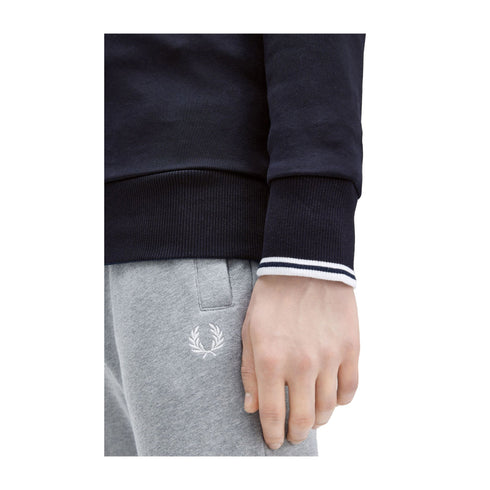 FRED PERRY Felpa con zip Felpa Uomo mezza zip con logo Blu A24 - FRED PERRYM3574 - 608 - M - Francavilla Moda