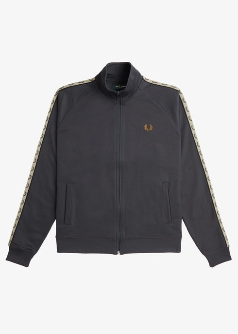 Fred Perry Felpa zip Felpa zip Uomo con fettuccia a contrasto Grigio beige P24-FRED PERRYJ5557-V62-M - Francavilla Moda