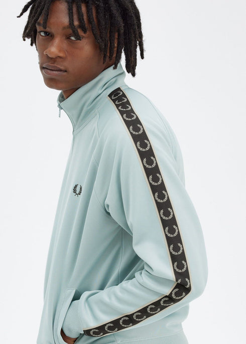 Fred Perry Felpa zip Felpa zip Uomo con fettuccia a contrasto Silver blue P24-FRED PERRYJ5557-W26-M - Francavilla Moda