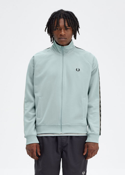 Fred Perry Felpa zip Felpa zip Uomo con fettuccia a contrasto Silver blue P24-FRED PERRYJ5557-W26-M - Francavilla Moda