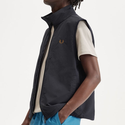Fred Perry Gilet Gilet Uomo in nylon Grigio scuro - Francavilla Moda