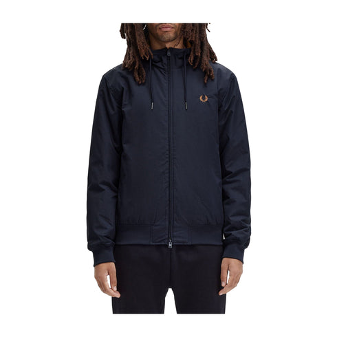 FRED PERRY Giacca leggera Giubbino Uomo Brentham con cappuccio Blu - Francavilla Moda