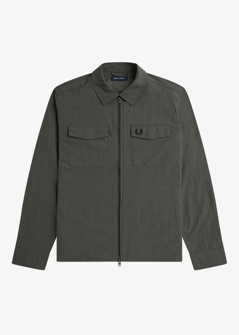 Fred Perry Overshirt Giubbino Uomo zip overshirt Grigio scuro P24-FRED PERRYM5684-638-M - Francavilla Moda