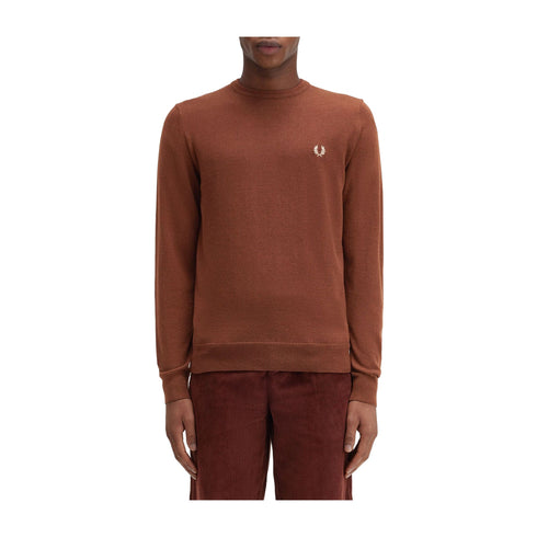 Fred Perry Pullover Maglia Uomo Classic Crew Neck Whisky A24 - FRED PERRYK9601 - S54 - M - Francavilla Moda
