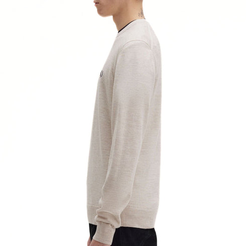 Fred Perry Maglia Maglia Uomo Classic Crew Neck Porridge A24 - FRED PERRYK9601 - X23 - S - Francavilla Moda