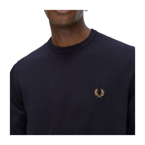 Fred Perry Pullover Maglia Uomo Classic Crew Neck Navy A24 - FRED PERRYK9601 - 795 - S - Francavilla Moda