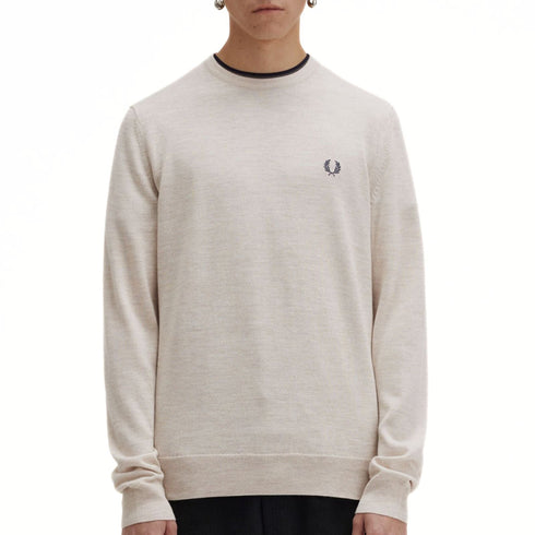 Fred Perry Maglia Maglia Uomo Classic Crew Neck Porridge A24 - FRED PERRYK9601 - X23 - S - Francavilla Moda