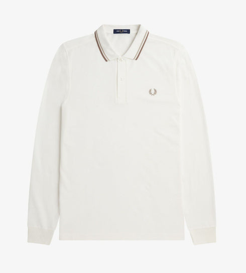 Fred Perry Polo Polo Uomo doppia riga Bianca - Francavilla Moda