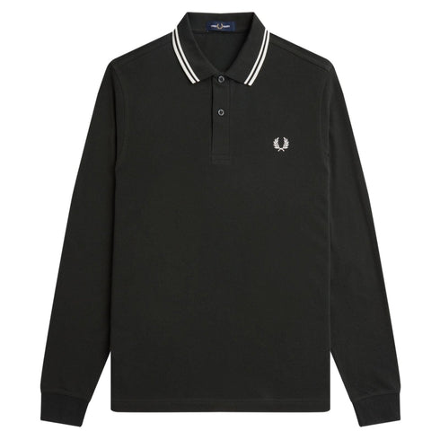 Fred Perry Polo Polo Uomo lunga Twin Tipped Verde bianco - Francavilla Moda