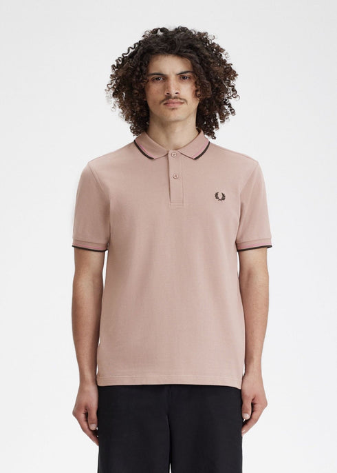 Fred Perry Polo Polo Uomo twin tipped in puro cotone Rosa P24-FRED PERRYM3600-U89-S - Francavilla Moda