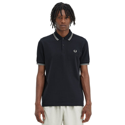 Fred Perry Polo Polo Uomo twin tipped in puro cotone Blu grigio P24-FRED PERRYM3600-V24-M - Francavilla Moda