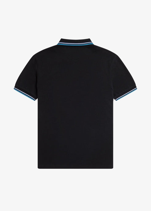 Fred Perry Polo Polo Uomo twin tipped in puro cotone Nero oceano P24-FRED PERRYM3600-V18-M - Francavilla Moda