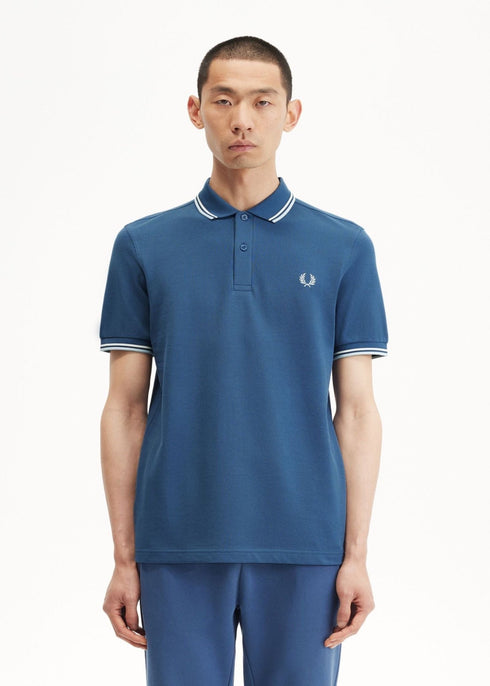 Fred Perry Polo Polo Uomo twin tipped in puro cotone Grigio scuro P24-FRED PERRYM3600-U93-S - Francavilla Moda