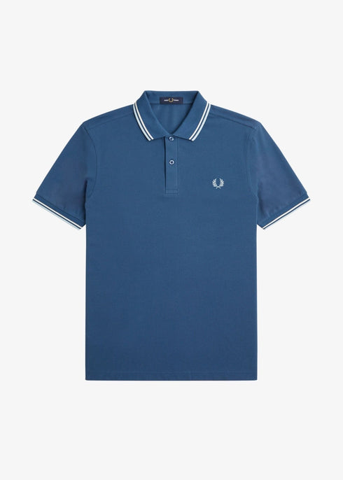 Fred Perry Polo Polo Uomo twin tipped in puro cotone Blu aperto P24-FRED PERRYM3600-U91-S - Francavilla Moda