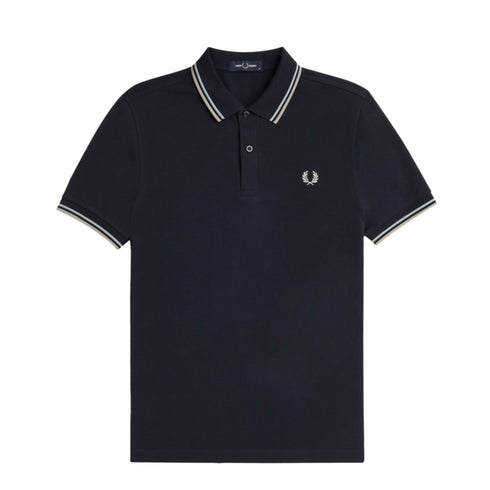 Fred Perry Polo Polo Uomo twin tipped in puro cotone Blu grigio P24-FRED PERRYM3600-V24-M - Francavilla Moda
