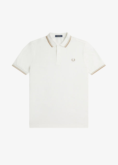 Fred Perry Polo Polo Uomo twin tipped in puro cotone Bianco P24-FRED PERRYM3600-U83-S - Francavilla Moda