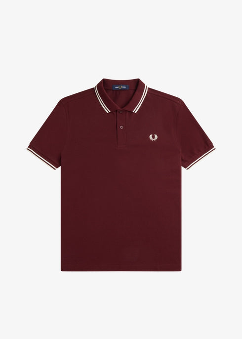 Fred Perry Polo Polo Uomo twin tipped in puro cotone Bordeaux P24-FRED PERRYM3600-597-S - Francavilla Moda