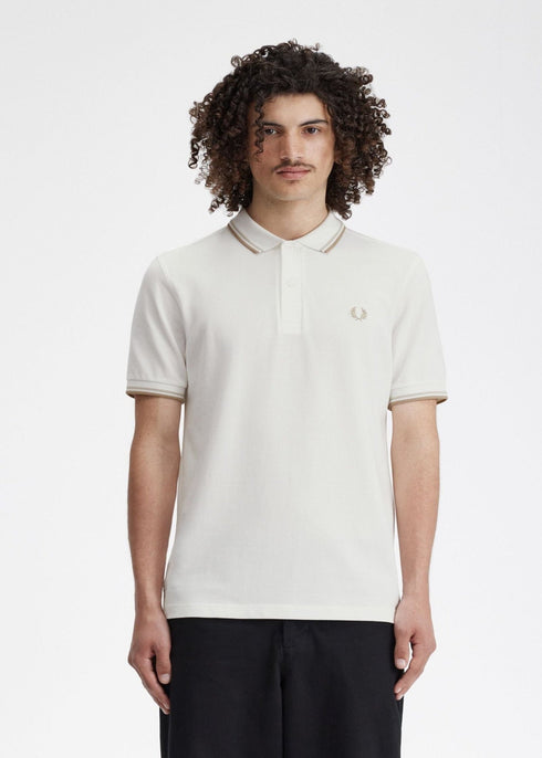 Fred Perry Polo Polo Uomo twin tipped in puro cotone Bianco P24-FRED PERRYM3600-U83-S - Francavilla Moda