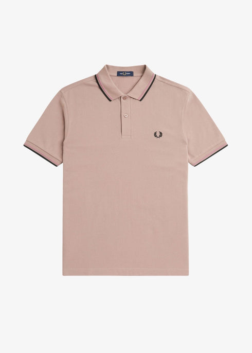 Fred Perry Polo Polo Uomo twin tipped in puro cotone Rosa P24-FRED PERRYM3600-U89-S - Francavilla Moda