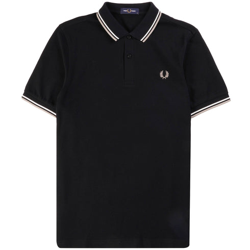Fred Perry Polo Polo Uomo twin tipped in puro cotone Nero P24-FRED PERRYM3600-U58-S - Francavilla Moda