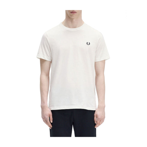FRED PERRY T-shirt T-shirt Uomo basic a girocolo Bianco - Francavilla Moda
