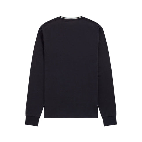 Fred Perry T-shirt T-shirt Uomo girocollo con doppia riga Nero bianco - Francavilla Moda