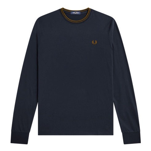 Fred Perry T-shirt T-shirt Uomo girocollo doppia riga Blu caramello A24 - FRED PERRYM9602 - M68 - S - Francavilla Moda