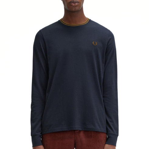 Fred Perry T-shirt T-shirt Uomo girocollo doppia riga Blu caramello A24 - FRED PERRYM9602 - M68 - S - Francavilla Moda