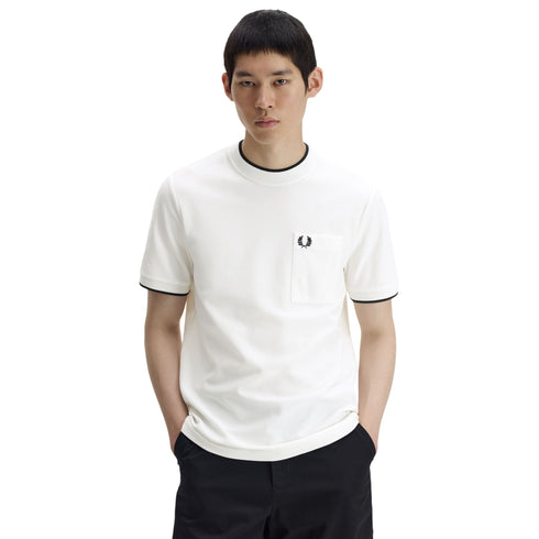 Fred Perry T-shirt mm T-shirt uomo in piqué con tasca S P26-FRED PERRYM2395-129-S - Francavilla Moda