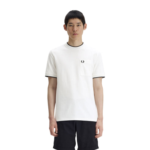 Fred Perry T-shirt mm T-shirt uomo in piqué con tasca S P26-FRED PERRYM2395-129-S - Francavilla Moda