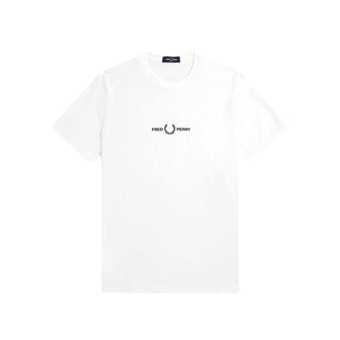 Fred Perry T-shirt T-shirt Uomo ricamo frontale Bianco - Francavilla Moda
