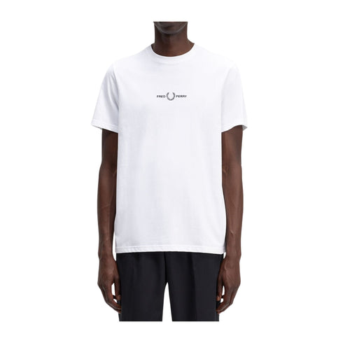 Fred Perry T-shirt T-shirt Uomo ricamo frontale Bianco - Francavilla Moda
