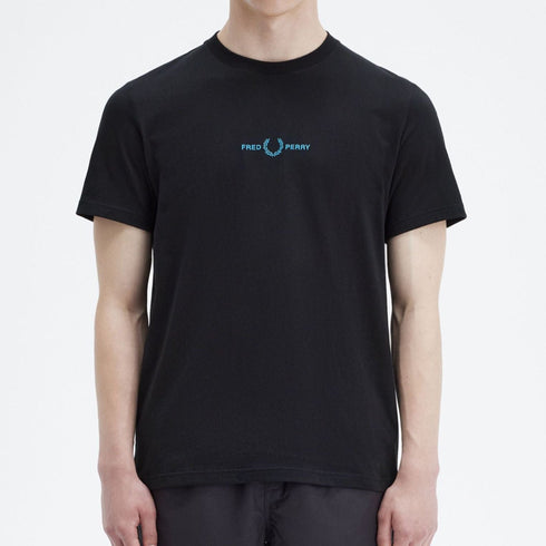 Fred Perry T-shirt T-shirt Uomo ricamo frontale Nero oceano P24-FRED PERRYM4580-198-S - Francavilla Moda