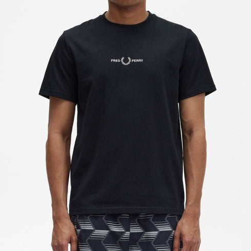 Fred Perry T-shirt T-shirt Uomo ricamo frontale Nero P24-FRED PERRYM4580-102-S - Francavilla Moda