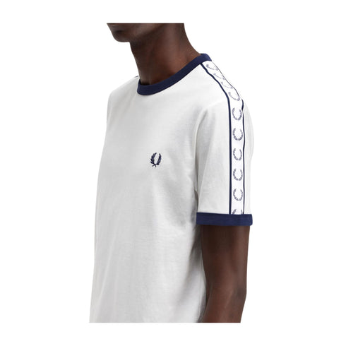 Fred Perry T-shirt T-shirt Uomo Ringer a girocollo Bianco P24-FRED PERRYM4620-129-S - Francavilla Moda