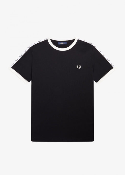 Fred Perry T-shirt T-shirt Uomo Ringer a girocollo Nero - Francavilla Moda