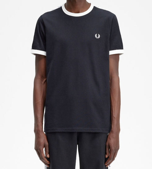 Fred Perry T-shirt T-shirt Uomo Ringer a girocollo Nero - Francavilla Moda