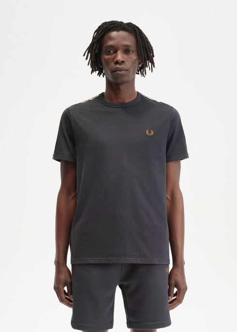 Fred Perry T-shirt T-shirt Uomo Ringer tape Grigio avena - Francavilla Moda