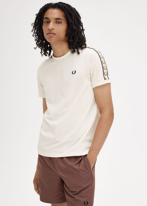 Fred Perry T-shirt T-shirt Uomo Ringer tape Ecru - Francavilla Moda
