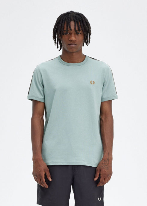 Fred Perry T-shirt T-shirt Uomo Ringer tape Grigio verde P24-FRED PERRYM4613-W26-S - Francavilla Moda