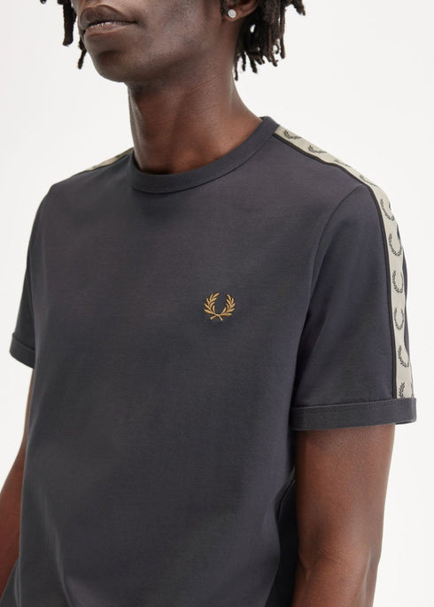 Fred Perry T-shirt T-shirt Uomo Ringer tape Grigio avena - Francavilla Moda